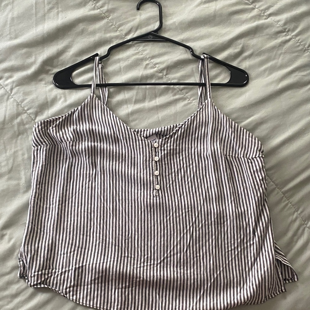 Old Navy Black and White Striped Tank Top
